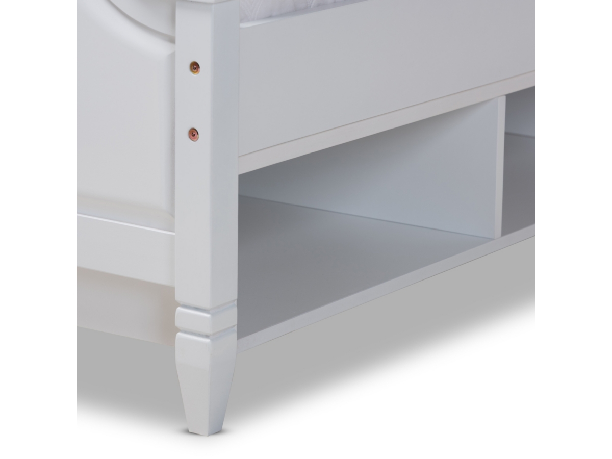 Baxton Studio Elise Classic and Traditional Transitional White Finished Wood Twin Size Storage Platform Bed Baxton Studio Elise Classic and Traditional Transitional White Finished Wood Twin Size Storage Platform Bed