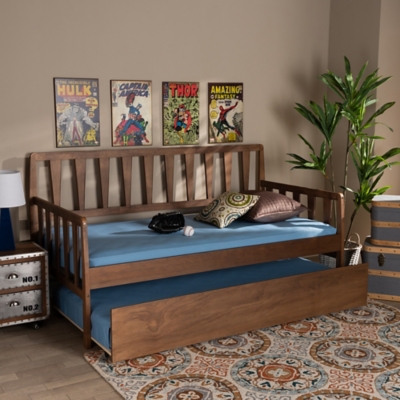 Oak daybed deals with trundle