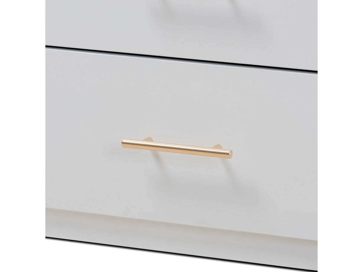 Baxton Studio Mirza Wood 5-Drawer Twin Storage Bed with Pull