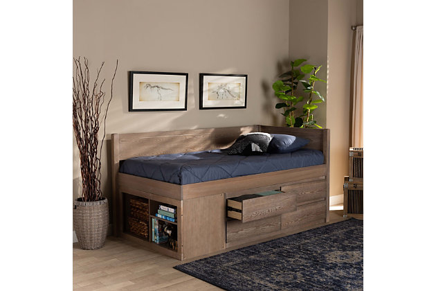 Baxton Studio Levon Wood 4 Drawer Twin, Wood Twin Platform Bed With Drawers