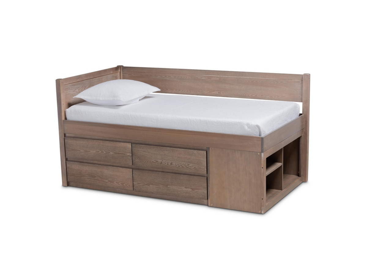 Baxton Studio Levon Wood 4 Drawer Twin Storage Bed Ashley