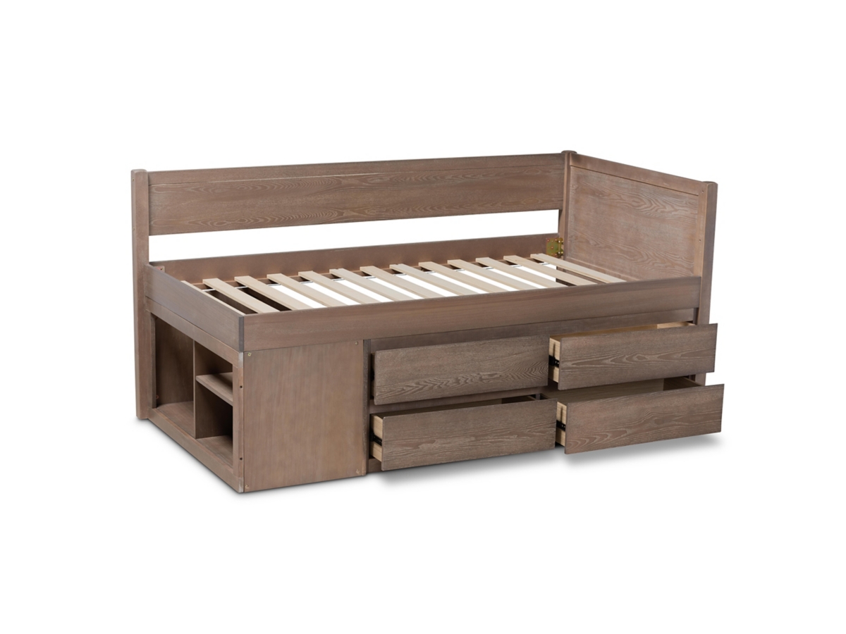 Baxton Studio Levon Wood 4 Drawer Twin Storage Bed