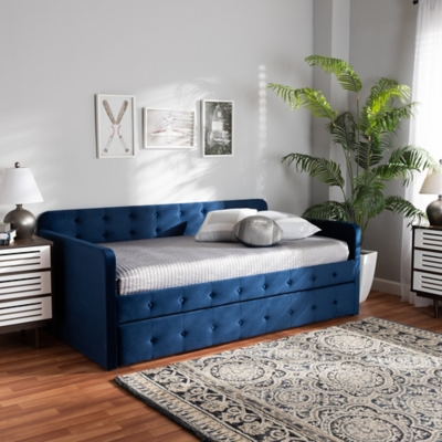 Blue velvet deals daybed with trundle