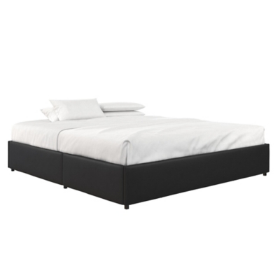 Micah  King Upholstered Platform Bed with Storage, Black, large
