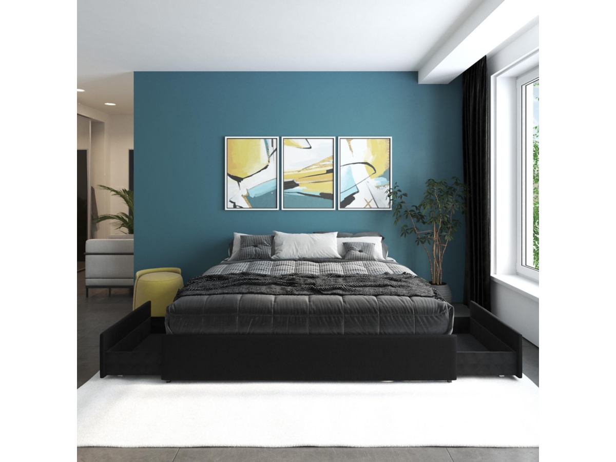 Micah King Upholstered Platform Storage Bed | Ashley