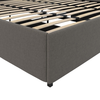 Micah  King Upholstered Platform Bed with Storage, Gray, large