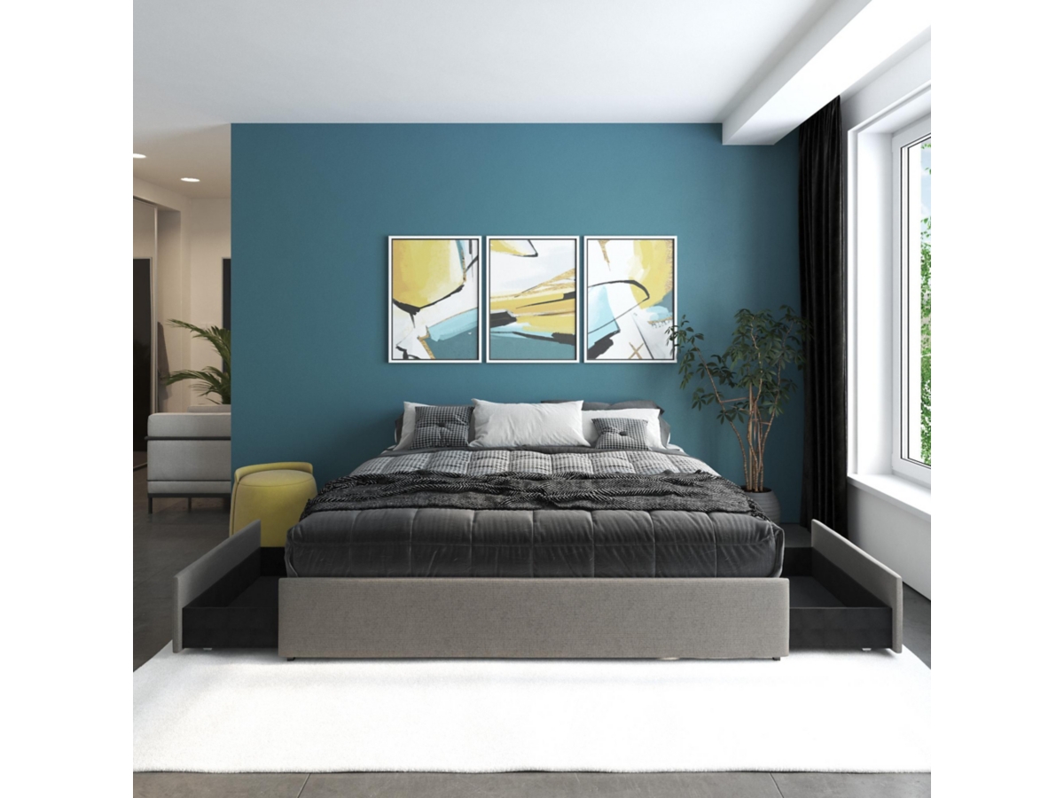 m　BK Micah King Upholstered Platform Storage Bed | Ashley