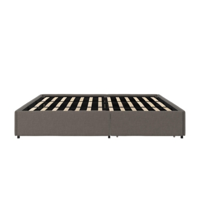 Micah  King Upholstered Platform Bed with Storage, Gray, large