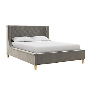 Little Seeds Monarch Hill Ambrosia Gray Full Upholstered Bed, Gray, large