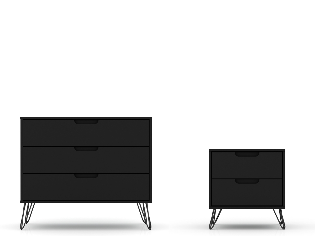 Modern black dresser and nightstand discount