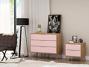 Modern  Dresser and Nightstand, Pink, rollover