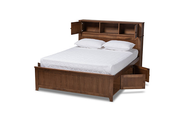 Riko Modern Transitional Queen Platform, Simply Amish Bookcase Bed Bath And Beyond