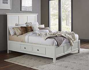 Modus Furniture Paragon Full Four Drawer Storage Bed, White, rollover