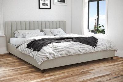 Brittany  King Upholstered Bed, Light Gray, large