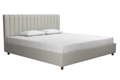 Brittany  King Upholstered Bed, Light Gray, grid