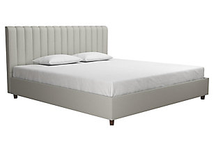 Brittany  King Upholstered Bed, Light Gray, large