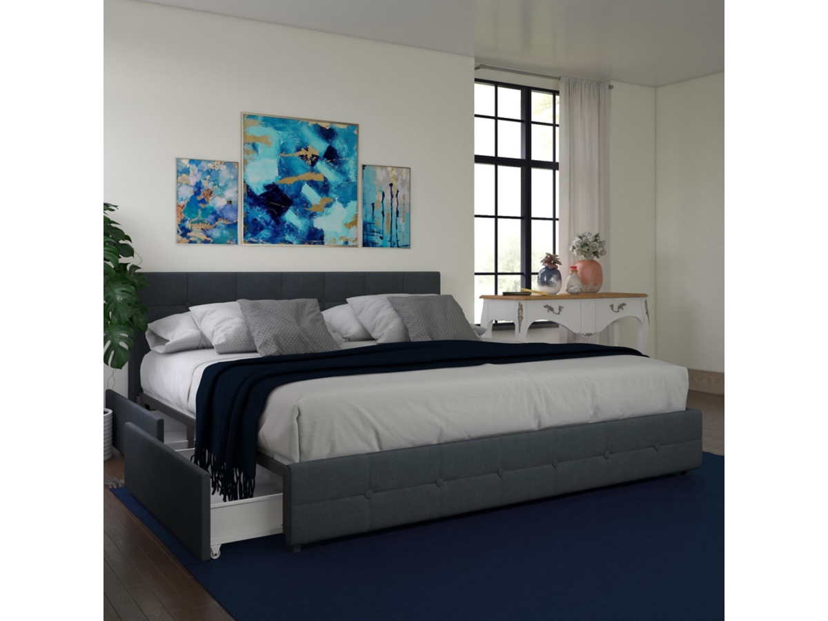 特価ブランド Upholstered King Linen Ryder Living Atwater Storage Ashley | Bed 健康アクセサリー