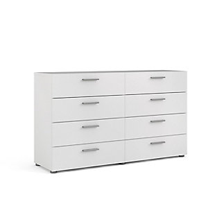 Austin  8 Drawer Double Dresser, White, large