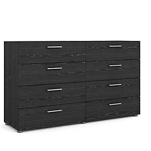 Austin  8 Drawer Double Dresser, Black, large