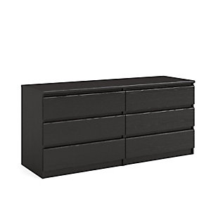 Scottsdale  6 Drawer Double Dresser, Black, large