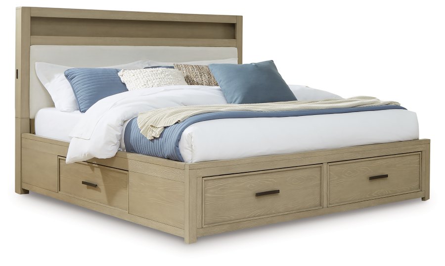 Calmoro Queen Bookcase Bed, Dresser and Mirror - image 2