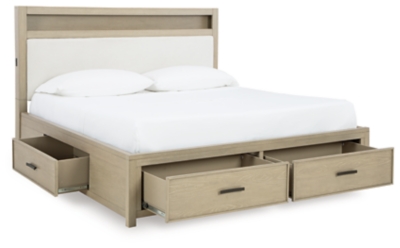 Calmoro Queen Bookcase Bed, Gray, large