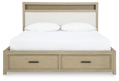 Calmoro Queen Bookcase Bed, Gray, large