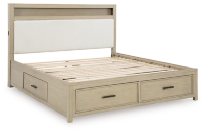 Calmoro Queen Bookcase Bed, Gray, large