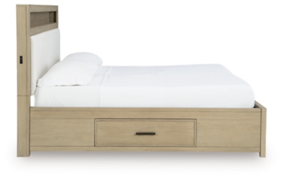Calmoro Queen Bookcase Bed, Gray, large