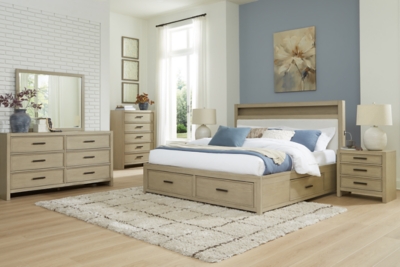 Calmoro Queen Bookcase Bed, Gray, large