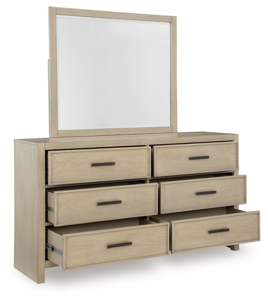 Calmoro Queen Bookcase Bed, Dresser and Mirror - image 4