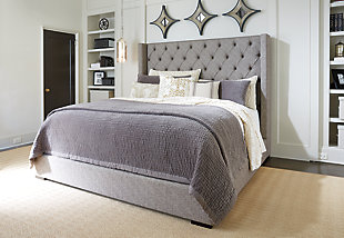 Sorinella Queen Upholstered Bed, Gray, rollover