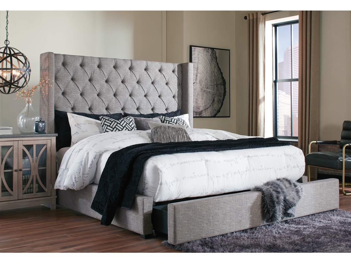 Ashley furniture deals upholstered bed frame