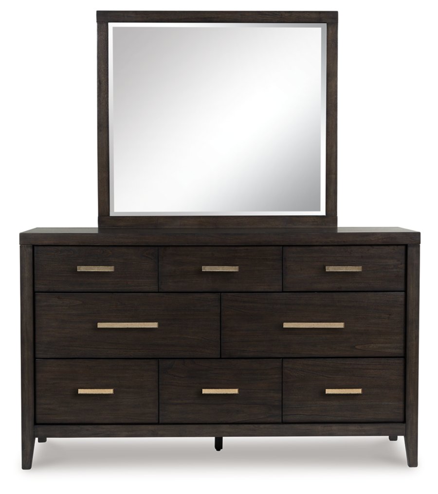 Westonfort Queen Upholstered Panel Bed, Dresser and Mirror - image 2