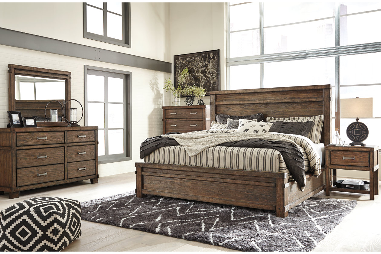 Leystone Queen Panel Bed Ashley, Leystone King Panel Bed