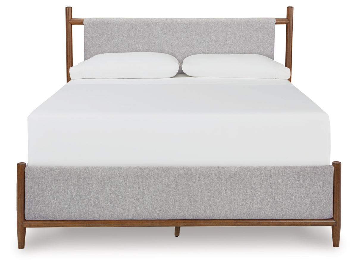 Lyncott Queen Upholstered Bed with Mirrored Dresser | Ashley
