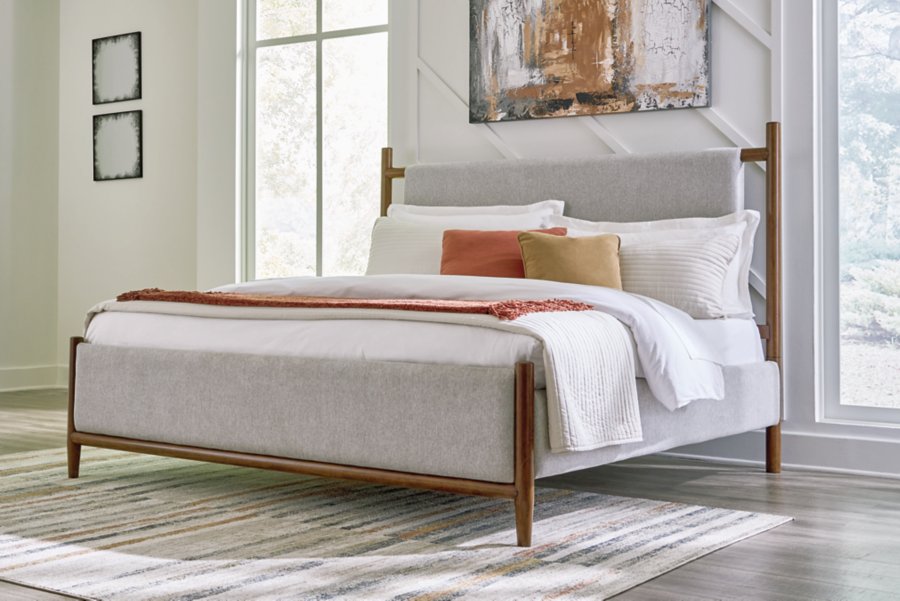 Lyncott Queen Upholstered Panel Bed - image 1