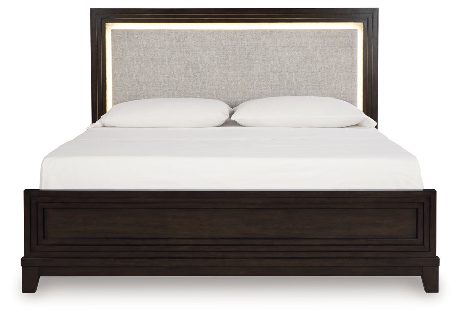 Cama de paneles, tocador, espejo y mesita de noche Neymorton King - image 5