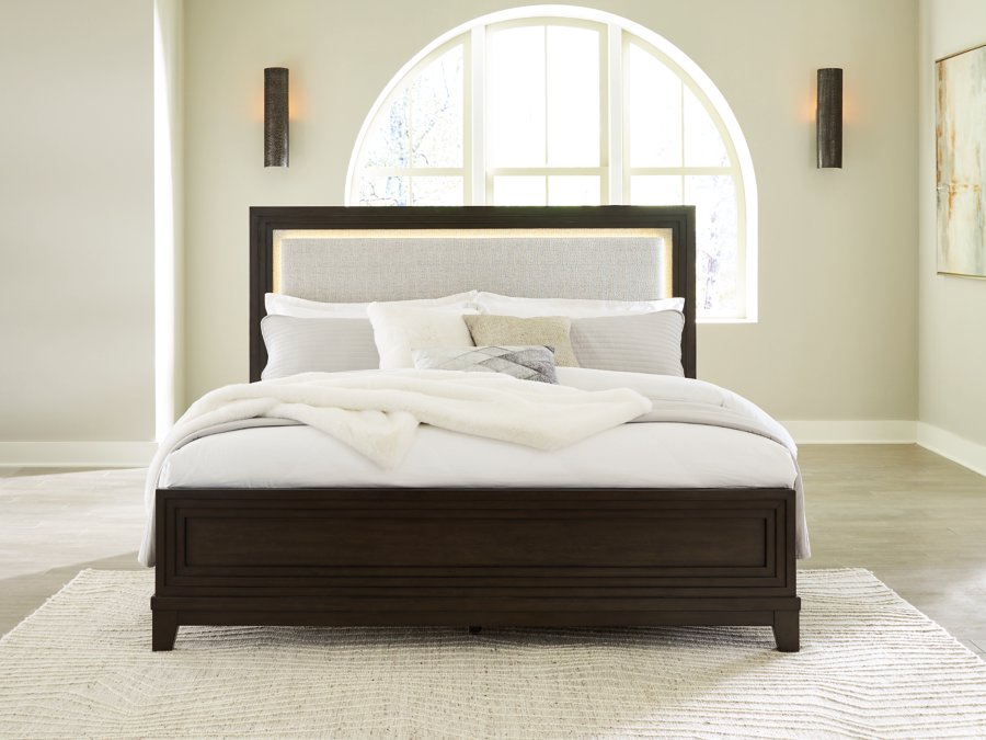 Cama de paneles, tocador, espejo y mesita de noche Neymorton King - image 16