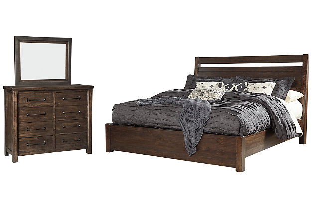 Starmore King Panel Bed With Mirrored, Ashley Furniture Bedroom Sets Images
