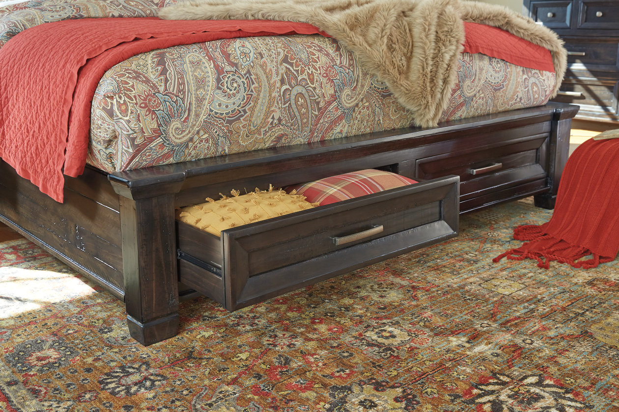 Townser King Panel Bed With Storage, Townser King Sleigh Bed