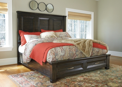townser king panel bed with storage | ashley furniture homestore