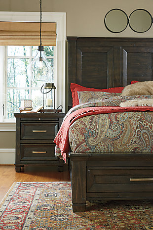 Townser King Panel Bed With Storage, Townser King Sleigh Bed