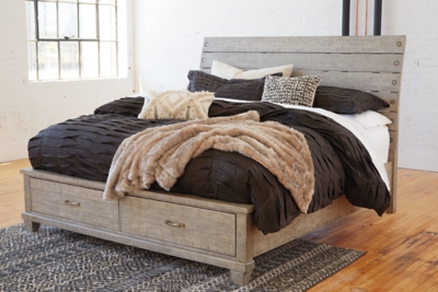 Naydell California King Panel Bed with 2 Storage Drawers