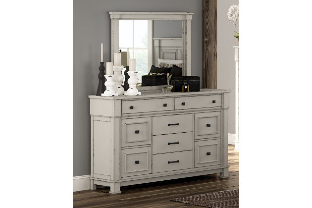 Jennily 9 Drawer Dresser And Mirror, White Dresser With Mirror Ashley Furniture