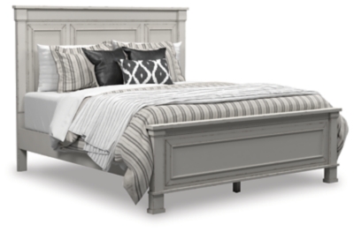 Jennily Queen Panel Bed, Whitewash, large