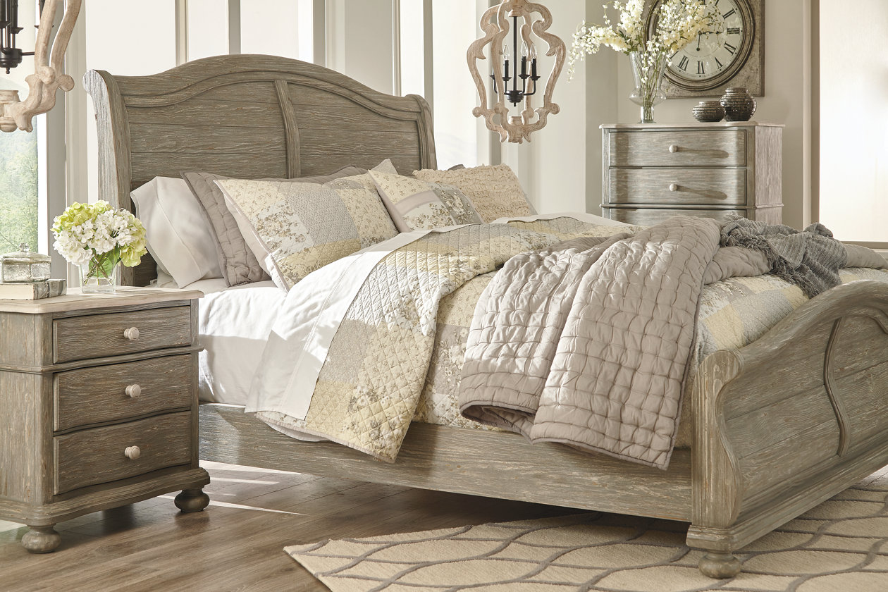 Marleny Queen Sleigh Bed Ashley, Marleny King Bed