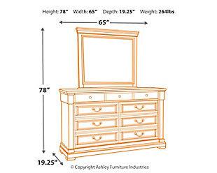 Bolanburg California King Panel Bed, Bolanburg King Panel Bed With Mirrored Dresser And Chest
