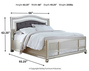 Coralayne Queen Panel Bed, Silver, large