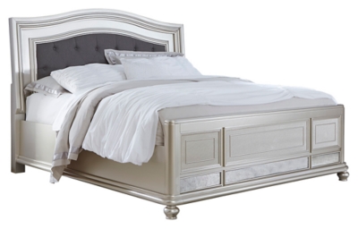 Coralayne Queen Panel Bed, Silver, large